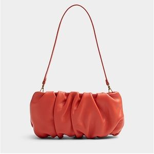 Staud Bean Pleated Baguette Bag - Red